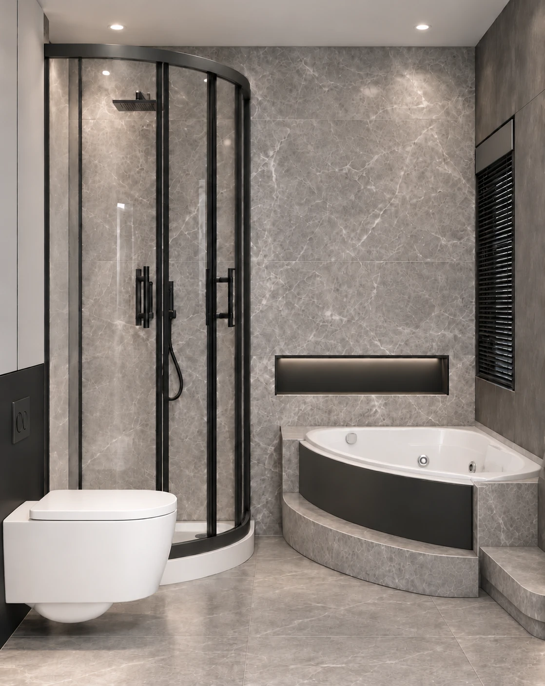 Marble bathroom with Jacuzzi render