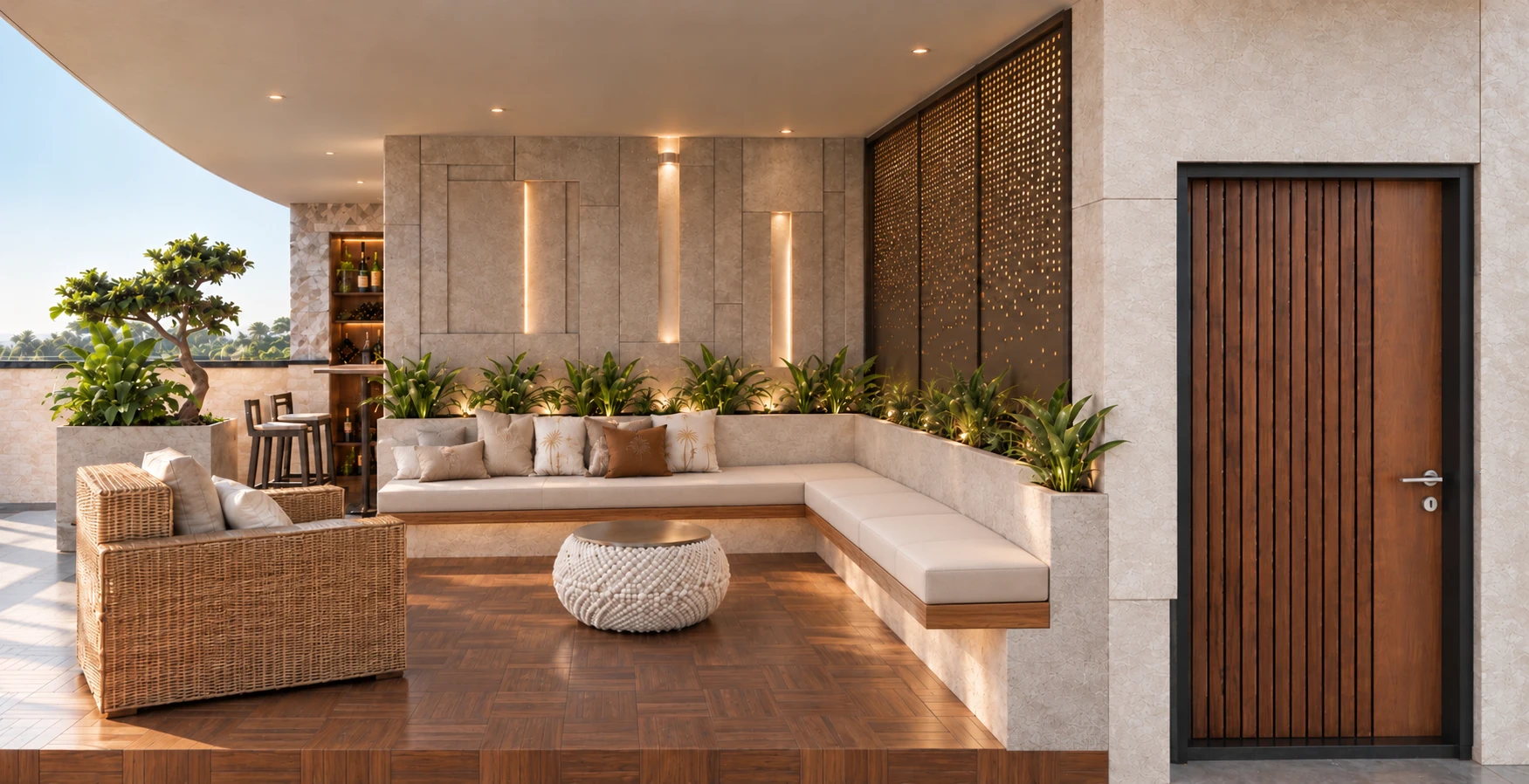 Details that invite you to stay — Next Level Studio terrace render